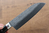 Seisuke PRO-J VG10 Hammered Santoku 170mm Black Micarta Handle - Japanny - Best Japanese Knife