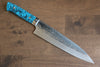 Takeshi Saji SRS13 Hammered Gyuto 210mm Blue Turquoise Handle - Japanny - Best Japanese Knife