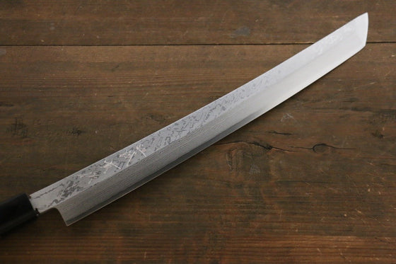 Shigeki Tanaka Blue Steel No.2 Damascus Sakimaru Takohiki 330mm Walnut Handle - Japanny - Best Japanese Knife