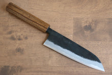  Kyohei  Shindo Blue Steel Black Finished Santoku  170mm Live oak Lacquered Handle - Japanny - Best Japanese Knife