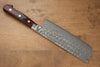 Yoshimi Kato VG10 Damascus Nakiri Japanese Knife 165mm with Red Pakka wood Handle - Japanny - Best Japanese Knife
