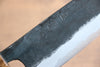 Kyohei Shindo Blue Steel Black Finished Santoku 170mm Live oak Lacquered Handle - Japanny - Best Japanese Knife