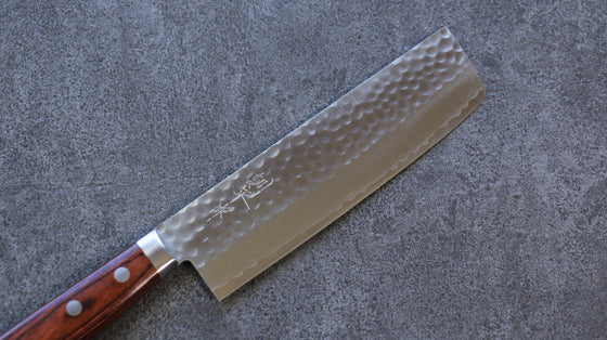 Kunihira Kokuryu VG10 Hammered Usuba  165mm Mahogany Handle - Japanny - Best Japanese Knife