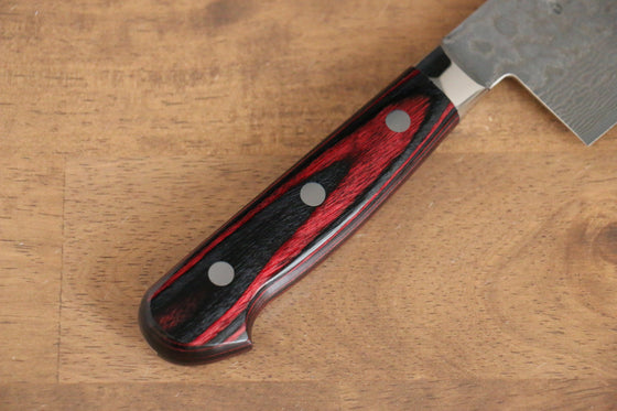 Yoshimi Kato VG10 Damascus Nakiri Japanese Knife 165mm with Red Pakka wood Handle - Japanny - Best Japanese Knife