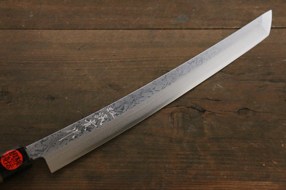 Shigeki Tanaka Blue Steel No.2 Damascus Sakimaru Takohiki 300mm Walnut Handle - Japanny - Best Japanese Knife