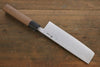 Shigeki Tanaka Blue Steel No.2 Damascus Nakiri 165mm Walnut Handle - Japanny - Best Japanese Knife