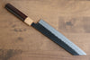 Seisuke Shitan Blue Super Hammered Kurouchi Kiritsuke 210mm Shitan Handle - Japanny - Best Japanese Knife