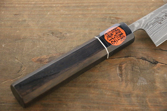Shigeki Tanaka SG2 Damascus Petty-Utility 150mm Ebony Wood Handle - Japanny - Best Japanese Knife