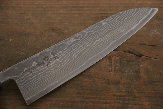 Shigeki Tanaka R2/SG2 Damascus Gyuto  180mm Ebony Wood Handle - Japanny - Best Japanese Knife