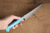 Yu Kurosaki Senko R2/SG2 Hammered Bunka  170mm Turquoise Handle - Japanny - Best Japanese Knife