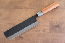  Nao Yamamoto White Steel No.2 Kurouchi Nakiri 180mm Cherry Blossoms Handle - Japanny - Best Japanese Knife