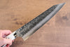 Takeshi Saji SRS13 Hammered Damascus Kengata Gyuto  210mm Cow Bone Handle - Japanny - Best Japanese Knife