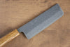 Seisuke Tsukikage AUS10 Migaki Finished Hammered Damascus Nakiri  170mm Oak Handle - Japanny - Best Japanese Knife