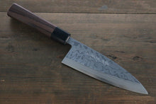  Hideo Kitaoka Blue Steel No.2 Damascus Deba Japanese Knife 150mm Shitan Handle - Japanny - Best Japanese Knife