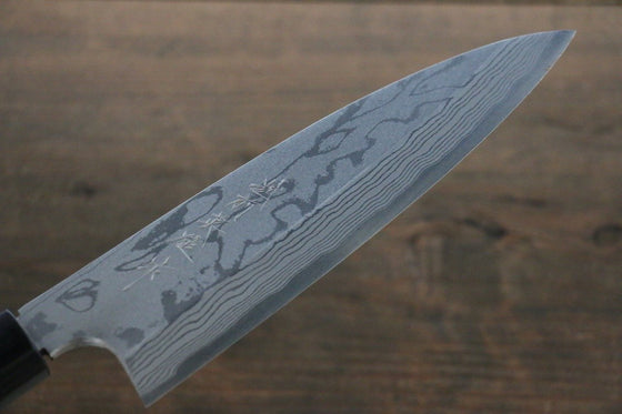 Hideo Kitaoka Blue Steel No.2 Damascus Funayuki  170mm Shitan Handle - Japanny - Best Japanese Knife