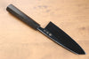 Jikko Ginza White Steel Black dyeing Kiritsuke Deba  150mm Ebony Wood Handle - Japanny - Best Japanese Knife