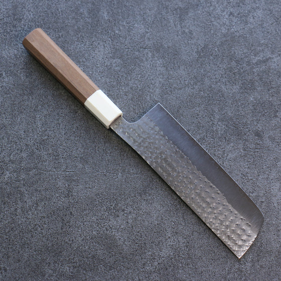 Yu Kurosaki Senko Ei R2/SG2 Hammered Nakiri 165mm Walnut Handle - Japanny - Best Japanese Knife