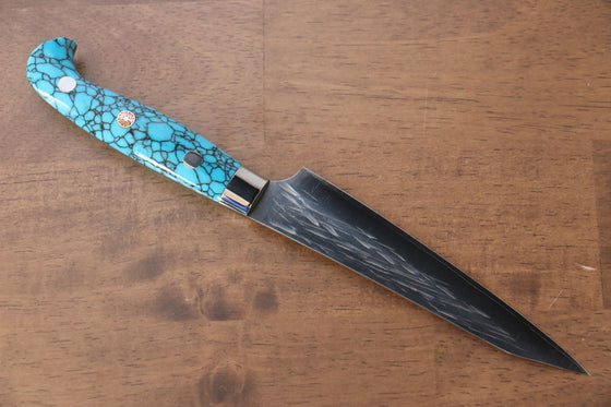 Yu Kurosaki Juhyo SPG2 Hammered Petty-Utility 130mm Turquoise Handle - Japanny - Best Japanese Knife