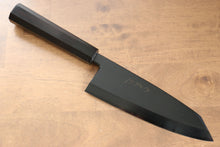  Jikko Ginza White Steel Black dyeing Kiritsuke Deba 180mm Ebony Wood Handle - Japanny - Best Japanese Knife