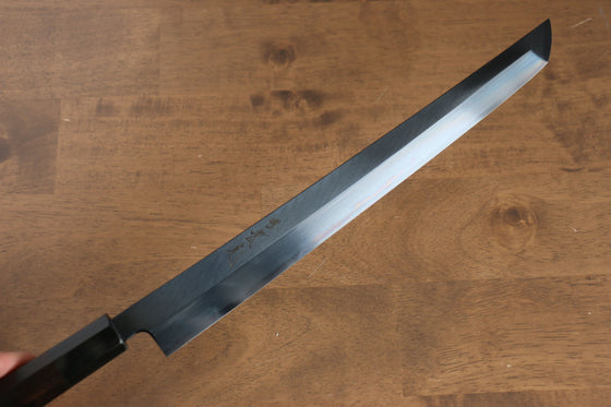 Jikko Ginza White Steel Black dyeing Sakimaru Yanagiba 300mm Ebony Wood Handle - Japanny - Best Japanese Knife