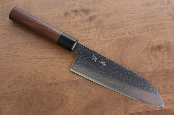 Seisuke VG10 Hammered(Maru) Santoku 165mm Morado Handle - Japanny - Best Japanese Knife