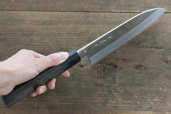 Kikumori VG10 Mirrored Finish Santoku Japanese Chef Knife 180mm with Ebony Handle - Japanny - Best Japanese Knife