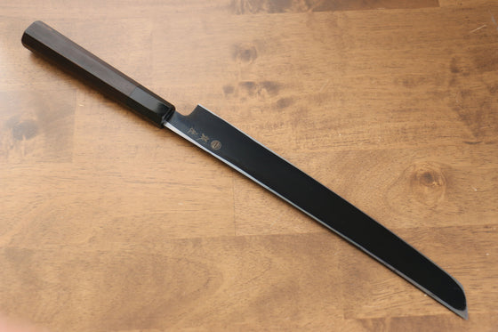 Jikko Ginza White Steel Black dyeing Sakimaru Yanagiba 270mm Ebony Wood Handle - Japanny - Best Japanese Knife