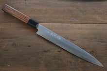  Hideo Kitaoka Blue Steel No.2 Damascus Yanagiba Japanese Knife 240mm Shitan Handle - Japanny - Best Japanese Knife