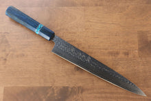  Yu Kurosaki Senko R2/SG2 Hammered Sujihiki 240mm Maple(With turquoise ring Blue) Handle - Japanny - Best Japanese Knife
