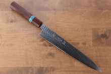  Yu Kurosaki Senko R2/SG2 Hammered Sujihiki 240mm Maple(With turquoise ring Brown) Handle - Japanny - Best Japanese Knife