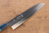 Yu Kurosaki Senko R2/SG2 Hammered Gyuto Japanese Knife 210mm Maple(With turquoise ring Blue) Handle - Japanny - Best Japanese Knife