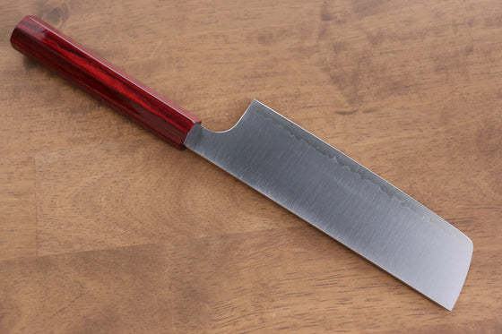 Kei Kobayashi R2/SG2 Nakiri  165mm Red Lacquered Handle - Japanny - Best Japanese Knife