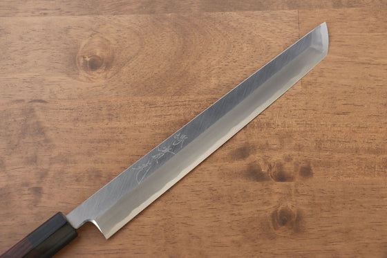 Jikko White Steel No.2 Sakimaru Yanagiba  240mm Shitan Handle - Japanny - Best Japanese Knife