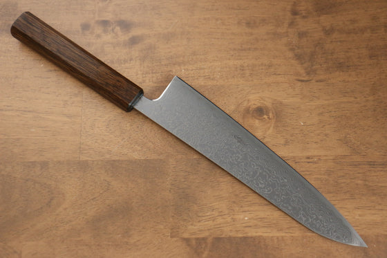Seisuke VG10 Mirrored Finish Damascus Gyuto  210mm Oak Handle - Japanny - Best Japanese Knife