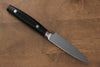 Seisuke Saiun VG10 Damascus Paring  90mm Black Micarta Handle - Japanny - Best Japanese Knife