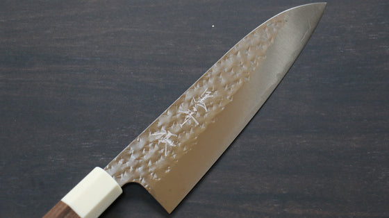 Yu Kurosaki Senko R2/SG2 Hammered Small Santoku 150mm Walnut Handle - Japanny - Best Japanese Knife