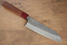  Yoshimi Kato Blue Super Nashiji Santoku 170mm with Red Honduras Handle - Japanny - Best Japanese Knife