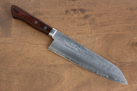 Kunihira Tanzo VG1 Hammered Gyuto 180mm Mahogany Handle - Japanny - Best Japanese Knife