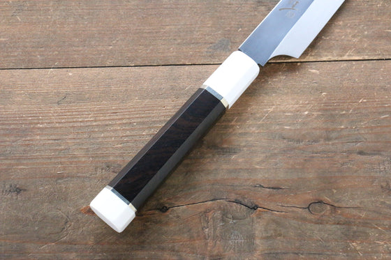 Sakai Takayuki Ginryu Honyaki Swedish Steel Mirrored Finish Kengata Yanagiba 270mm Ebony Wood Handle with Sheath - Japanny - Best Japanese Knife