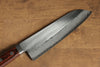 Kunihira Sairyu VG10 Migaki Finished Damascus Santoku  170mm Mahogany Handle - Japanny - Best Japanese Knife