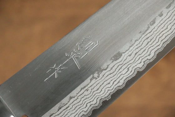 Kunihira Sairyu VG10 Migaki Finished Damascus Santoku 170mm Mahogany Handle - Japanny - Best Japanese Knife