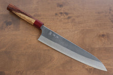  Yoshimi Kato Blue Super Nashiji Gyuto  240mm with Red Honduras Handle - Japanny - Best Japanese Knife