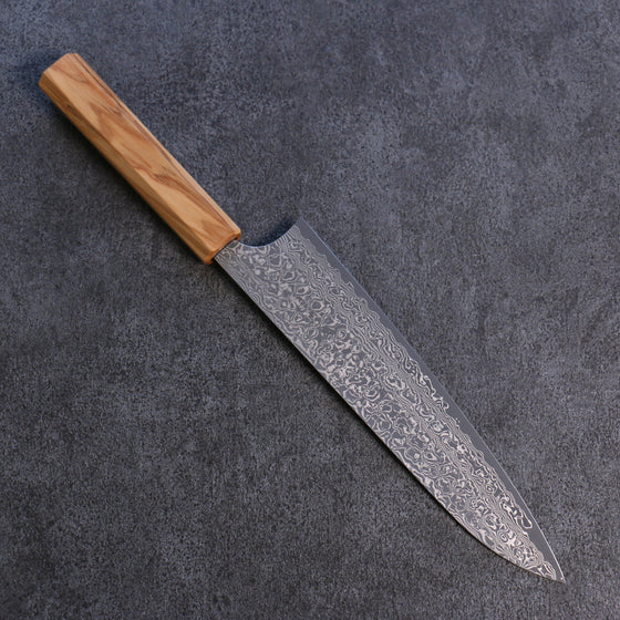 Yoshimi Kato VG10 Damascus Gyuto 210mm Olive tree Handle - Japanny - Best Japanese Knife