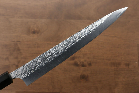 Yu Kurosaki Raijin Cobalt Special Steel Hammered Sujihiki  240mm Special handle 1 Handle - Japanny - Best Japanese Knife