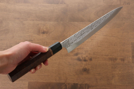 Yu Kurosaki Raijin Cobalt Special Steel Hammered Sujihiki  240mm Special handle 1 Handle - Japanny - Best Japanese Knife
