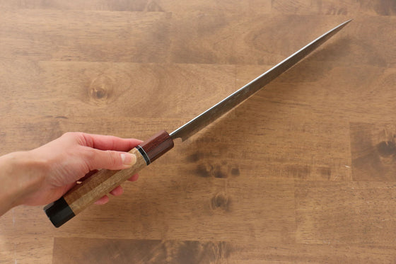 Yu Kurosaki Raijin Cobalt Special Steel Hammered Sujihiki  240mm Special handle 2 Handle - Japanny - Best Japanese Knife