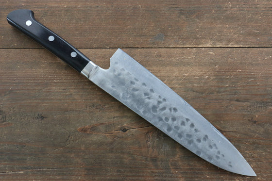 Fujiwara Teruyasu Fujiwara Teruyasu Maboroshi White Steel No.1 Nashiji Hammered Gyuto Japanese Knife 210mm with Black Pakka wood Handle - Japanny - Best Japanese Knife