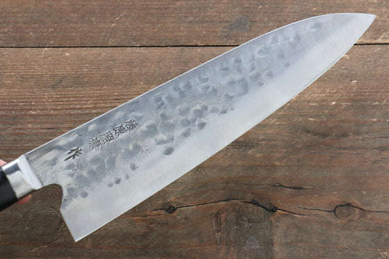 Fujiwara Teruyasu Fujiwara Teruyasu Maboroshi White Steel No.1 Nashiji Hammered Gyuto  210mm with Black Pakka wood Handle - Japanny - Best Japanese Knife
