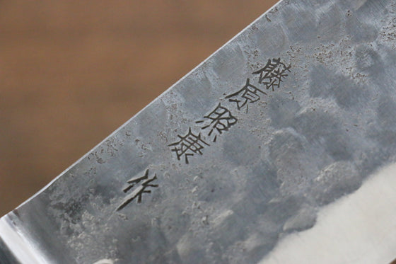 Fujiwara Teruyasu Fujiwara Teruyasu Maboroshi White Steel No.1 Nashiji Hammered Nakiri Japanese Knife 165mm with Black Pakka wood Handle - Japanny - Best Japanese Knife