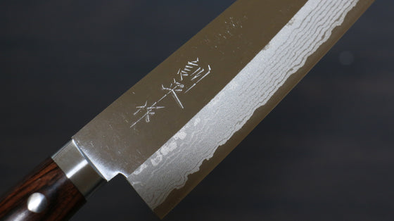 Kunihira Sairyu VG10 Migaki Finished Damascus Gyuto 180mm Mahogany Handle - Japanny - Best Japanese Knife